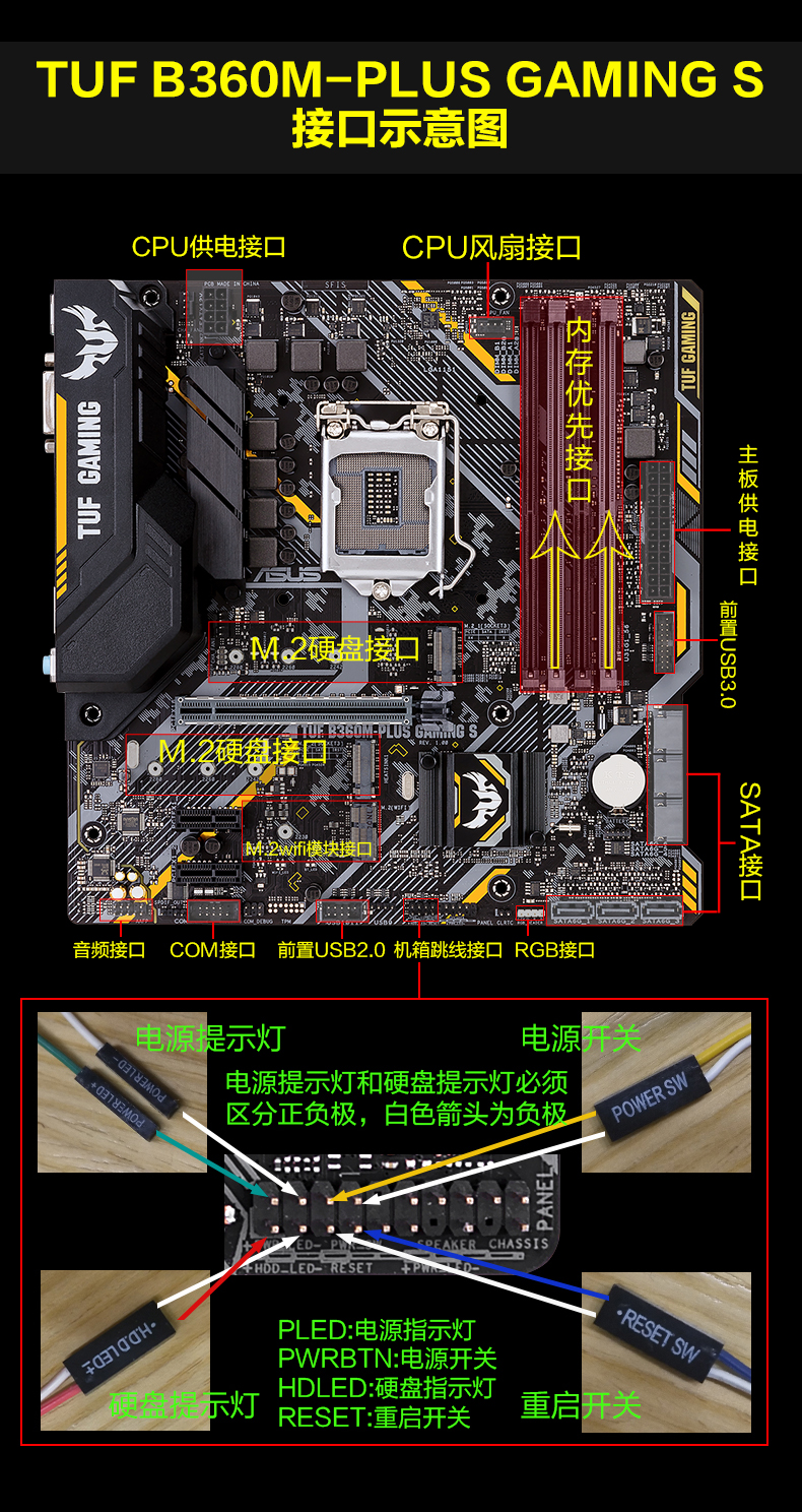 华硕tufb360mplusgamings主板英特尔i59600kf处理器kvr24008g内存条