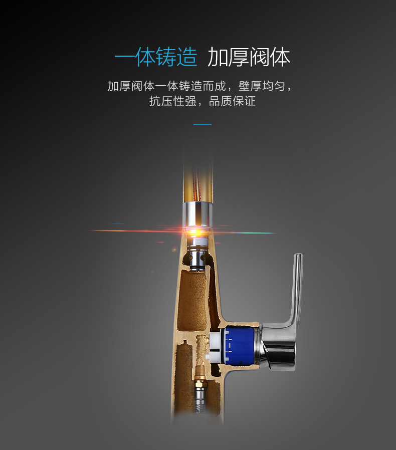 jomoo九牧 陶瓷片阀芯单把单孔可旋转冷热自来水纯净水两用多功能厨房