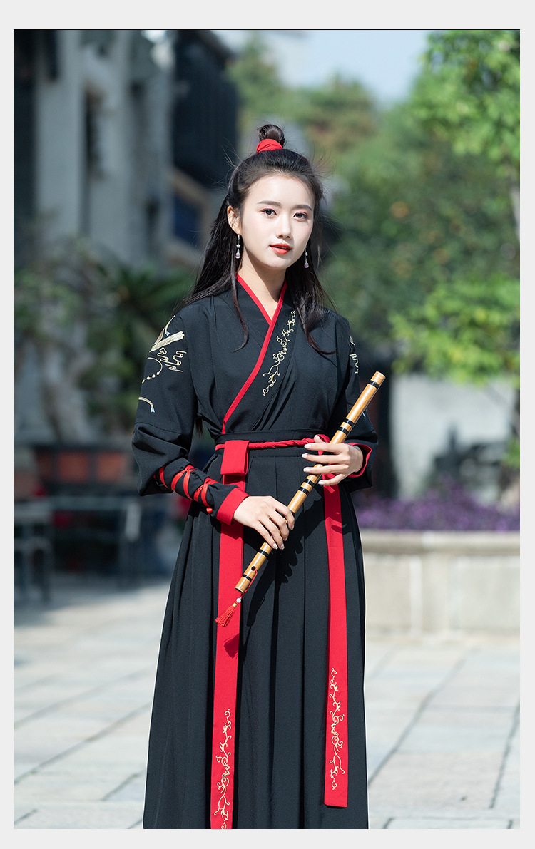 迪鲁奥(diluao)秋冬上新原创男套装中国风传统汉服女长袖上衣儒裙cp