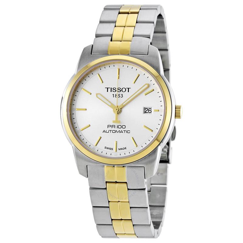 tissot天梭 男表 pr100系列 金银双色表盘夜光抗划伤蓝宝石自动机械男