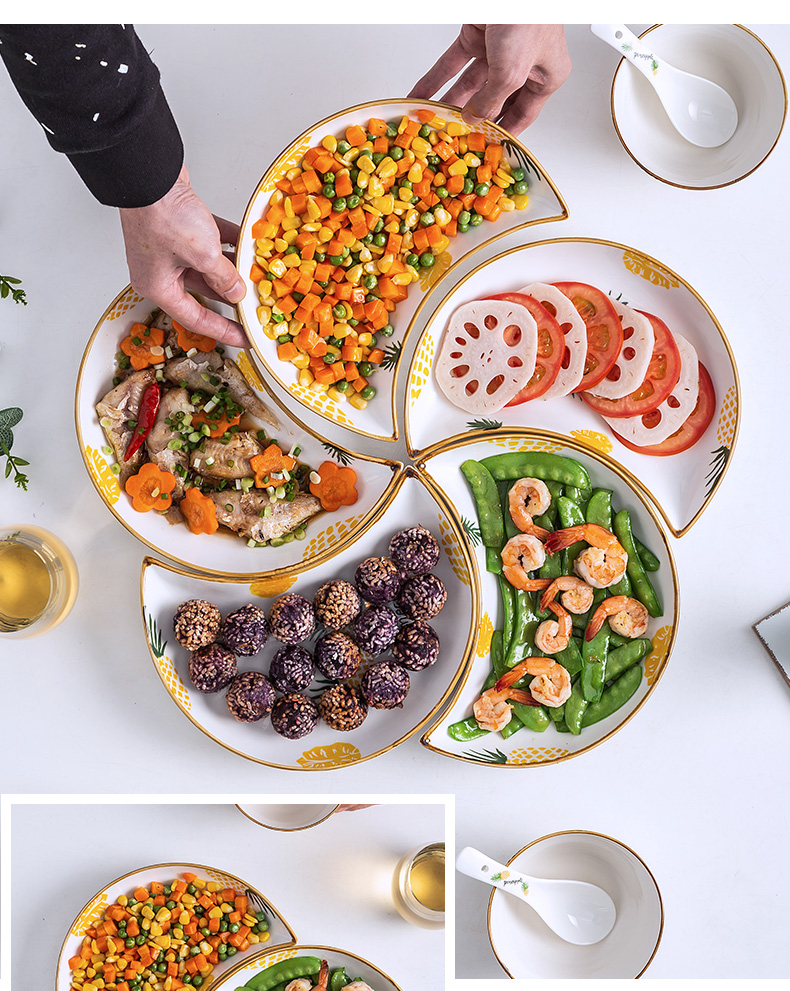 拼盘餐具组合陶瓷创意奇形盘子家用装菜碟子拼碟北欧过年菜盘摆盘