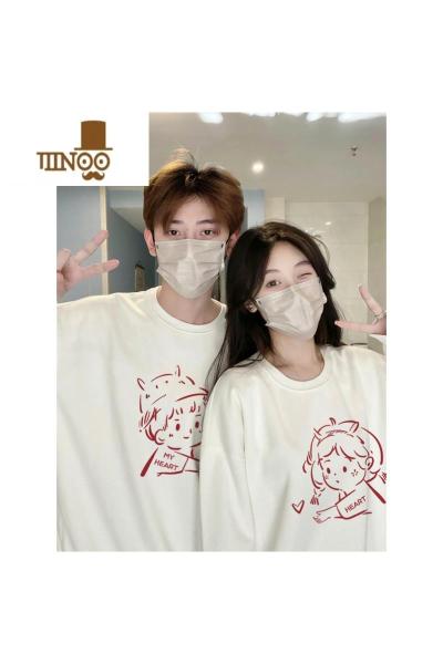 YANXU不一样的秋季情侣装卫衣款2023新款小众感网红圆领外套装