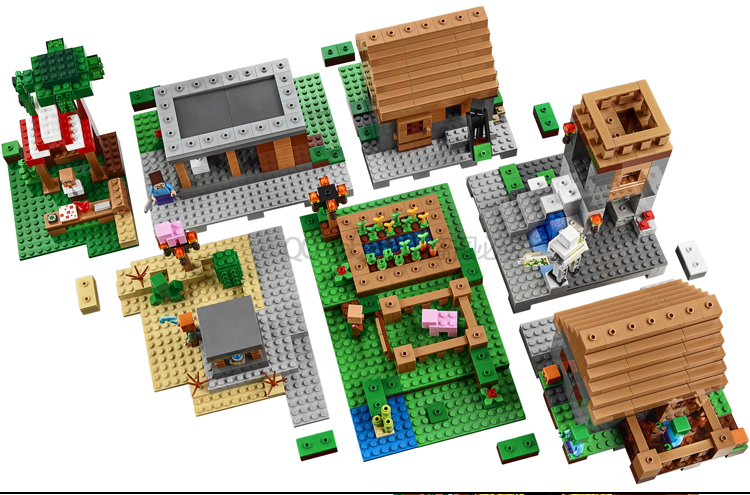 兼容乐高积木我的世界人物机关山洞村庄积木拼装玩具完整版大型村庄2