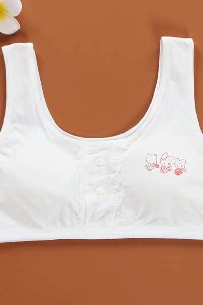 女童抹胸发育期小学生初中生9- 10-12-14-16岁蕾丝背心式内衣 费琳