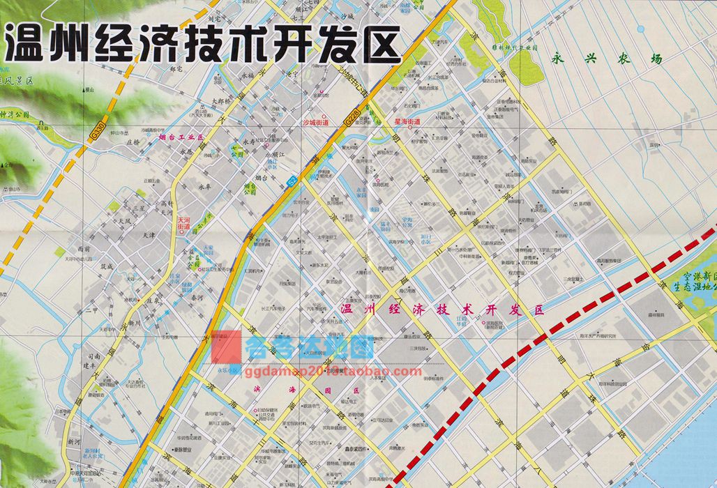 超级新品 2019新版温州市地图浙江省温州市交通旅游地图温州市城区图