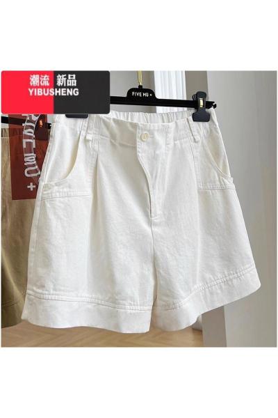 YIBUSHENG大码女装300斤日系高腰工装短裤胖mm宽松显瘦休闲百搭五分裤ins潮