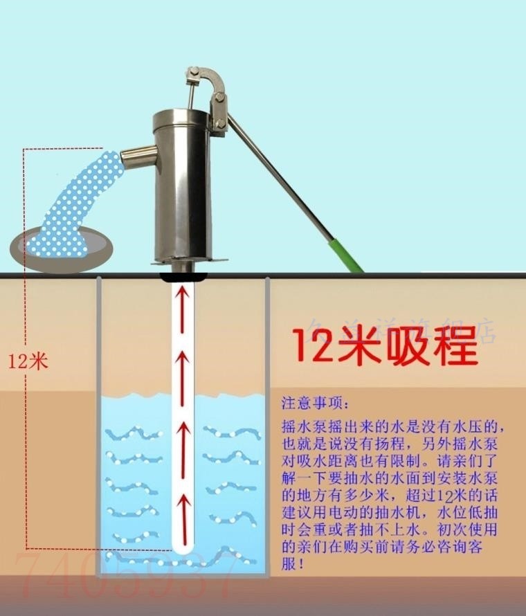 定制三脚架压水泵抽水机手动抽水泵吸水器井头压水井手摇水井不锈钢