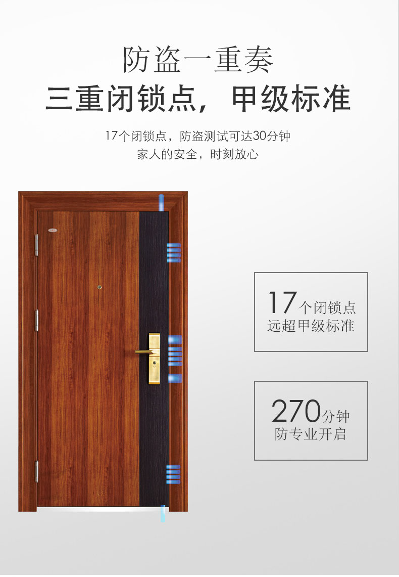 富新泰丰甲级防盗门子母防盗门母子防盗门单门入户门进户门大门铝箔