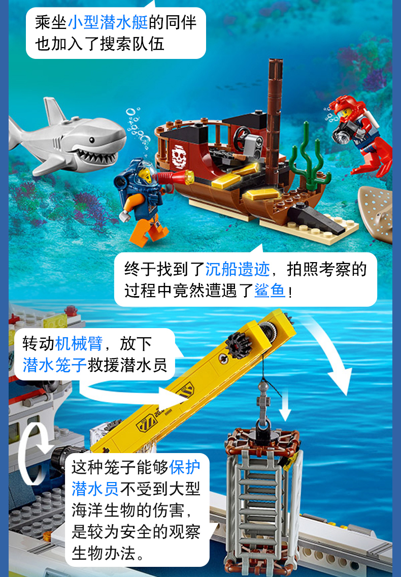 lego乐高城市系列海洋探险巨轮60266男孩女孩拼插积木玩具