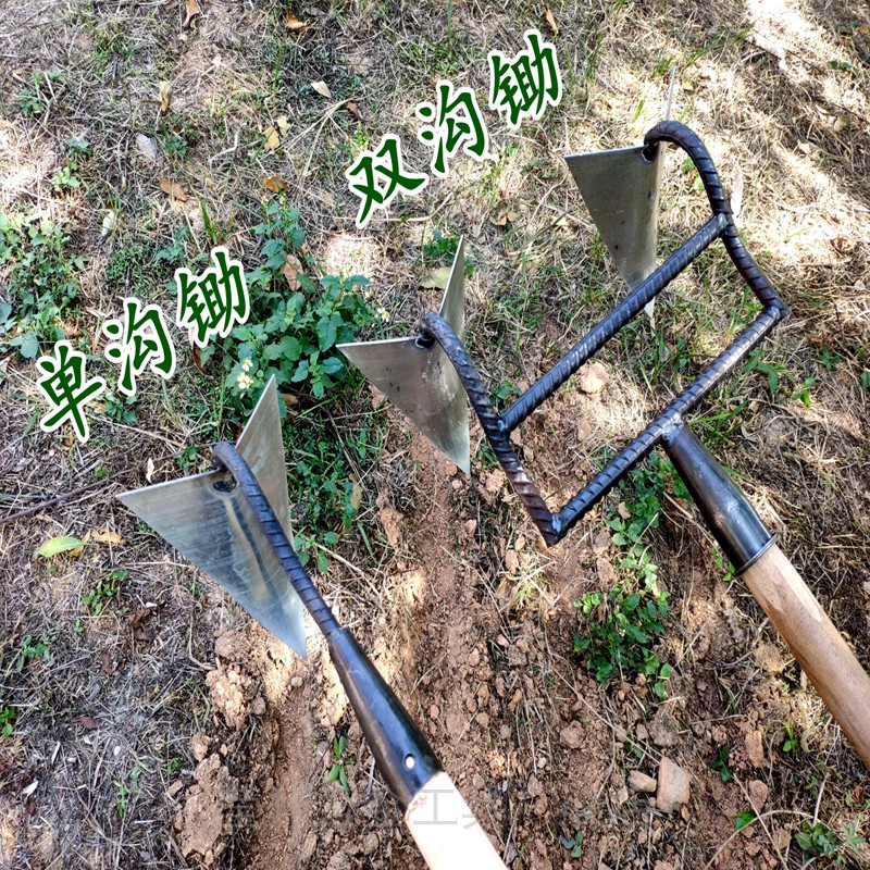 jingping锄头开沟锄挖沟锄头拥垄尖头锄开荒铲松土园艺除草农具三角锄