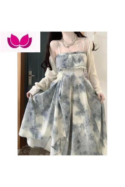 七斓小众独特裙子小个子吊带连衣裙夏季女别致独特套装裙甜辣小套装夏