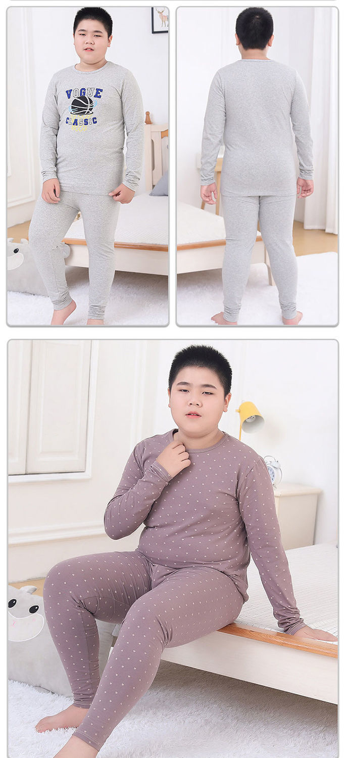 聿垣格婴童内衣 男胖童秋衣秋裤套装加肥加大莱卡棉10青少年12初中学