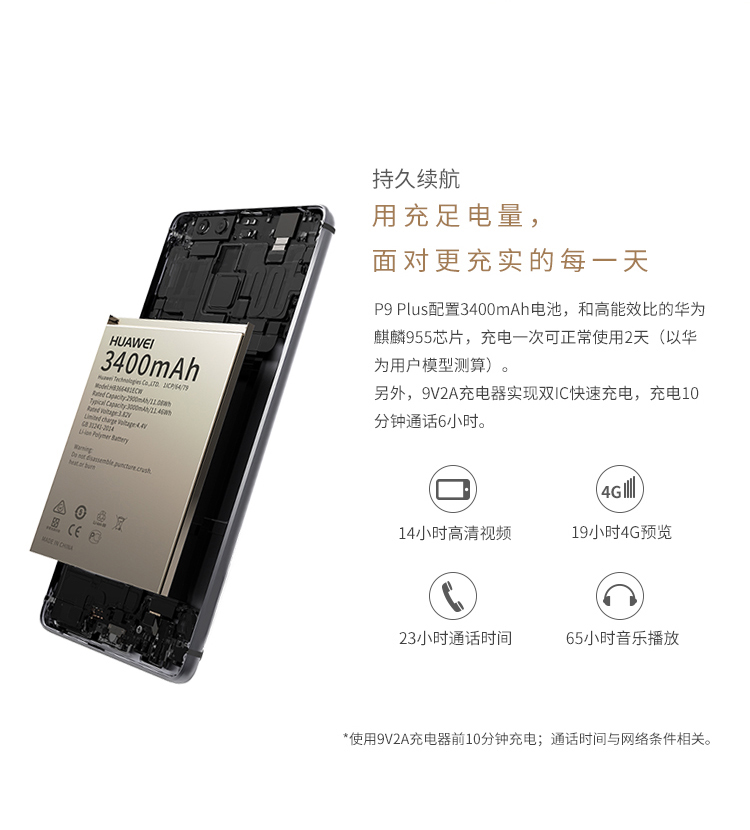 华为(huawei)手机jkm-al00b huawei/华为 p9 plus 4gb 64gb 全网通