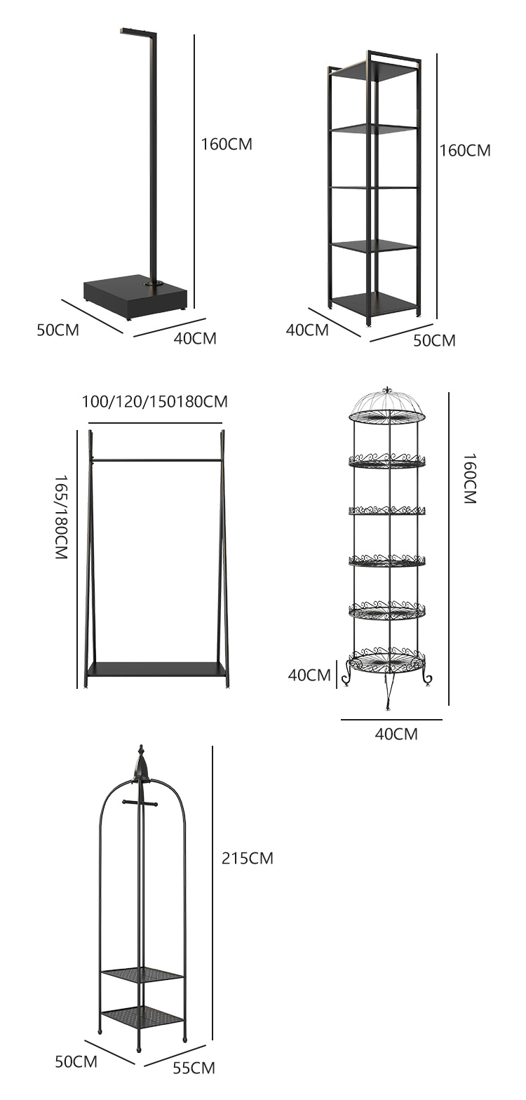 服装店展示架落地式 侧挂衣架组合店铺陈列 挂衣服架子女装店货架