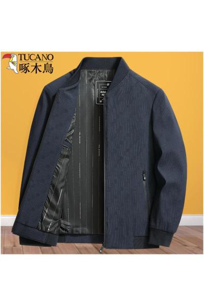 啄木鸟爸爸春秋季外套中年夹克男2025新款中老年人春装薄款上衣服