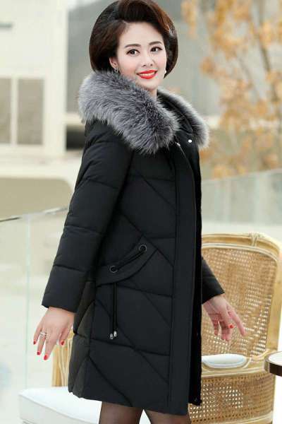 迪鲁奥(DILUAO)40岁50岁妈妈穿的棉服妈妈款冬装外套中长款中老年女高贵老年人洋气新