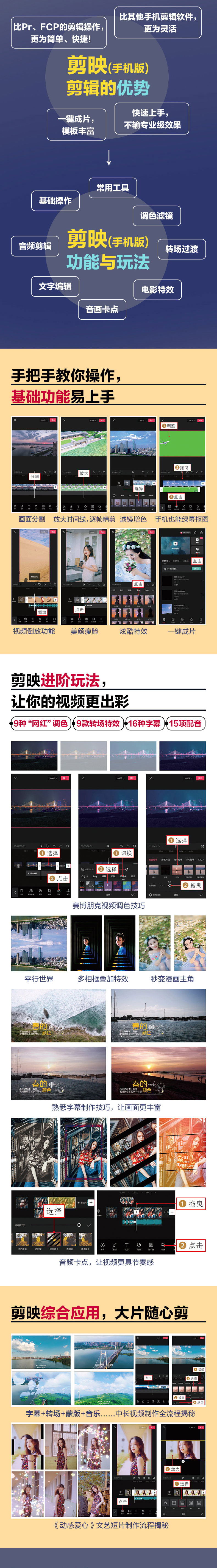 正版书籍剪映短视频剪辑从入门到精通调色特效字幕配音视频调色特效