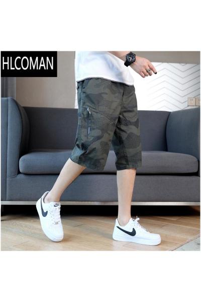 HLCOMAN2025夏装新款军绿色6分短裤薄男士六分夏季裤7休闲七分裤