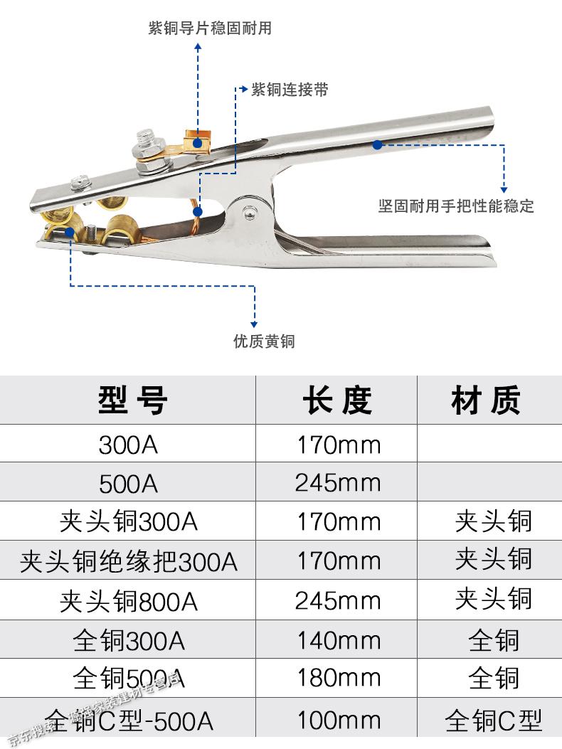 定做500电焊钳全铜锻压不烫手电焊机配件800焊夹焊把钳 全铜c型接 500