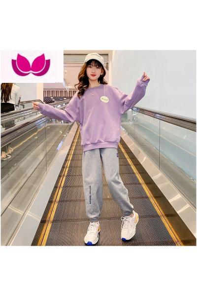 七斓女孩春装卫衣套装2022新款韩版网红洋气中大童时髦休闲运动套