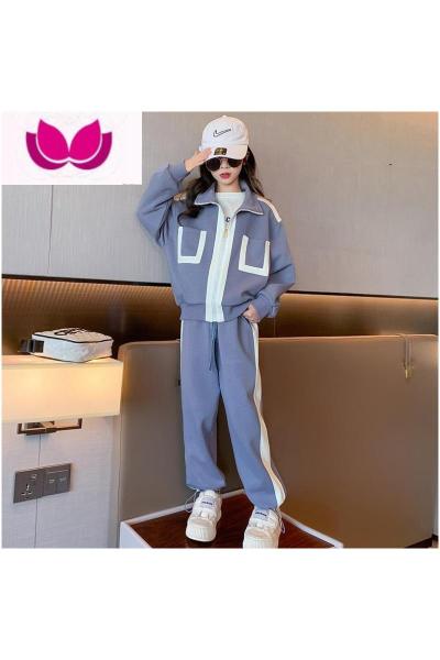 七斓大童套装女春装初中学生女生2023新款网红春季女孩运动休闲套