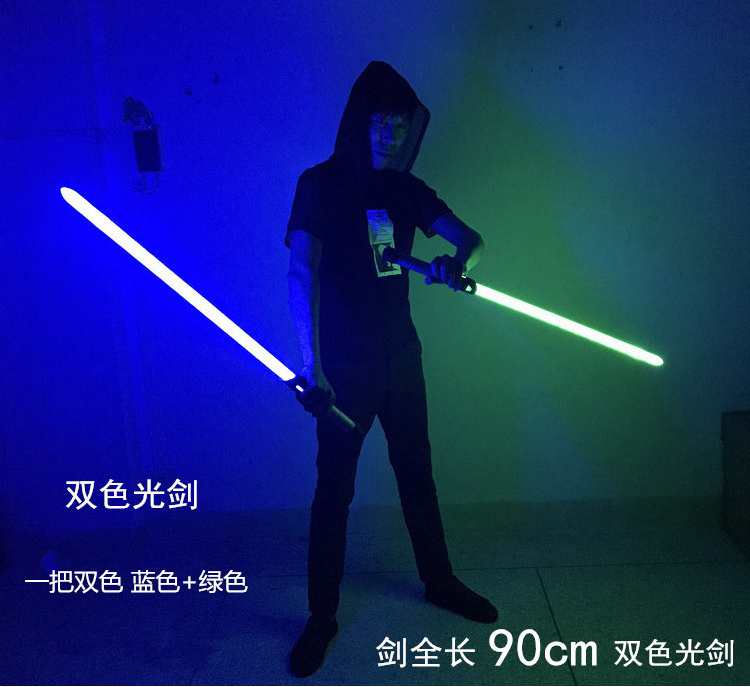 伸缩激光剑抖音同款达斯维达伸缩十字光剑儿童玩具 90cm 双色(1把装)
