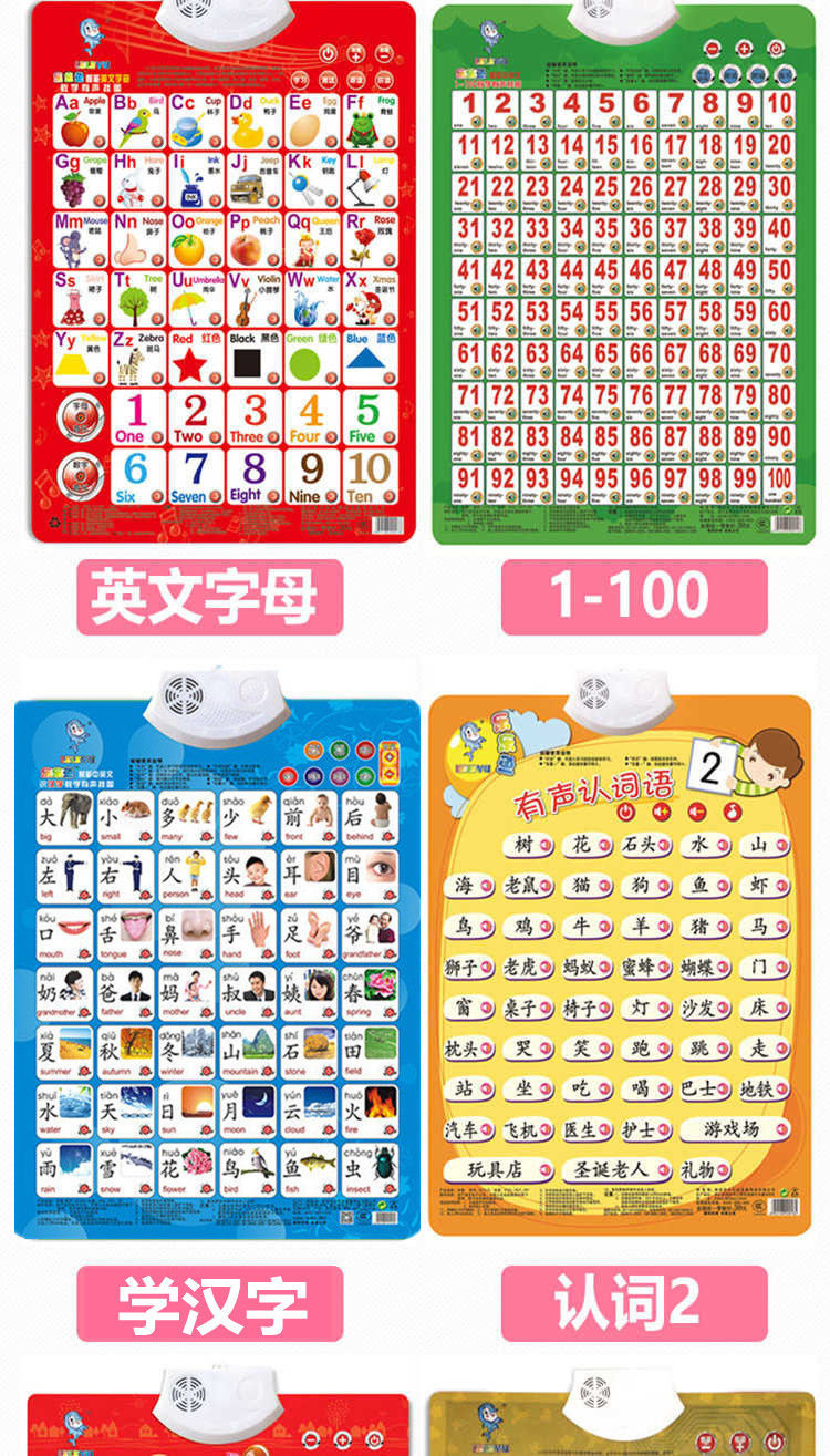 拼音挂图字母表有声宝宝早教发声启蒙学习拼读训练识字婴儿童玩具【4