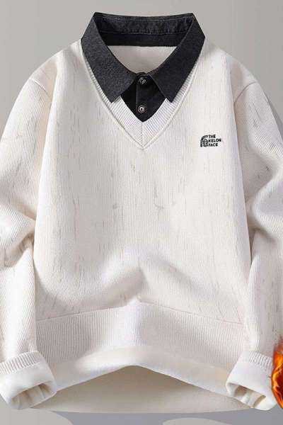 花花公子新款高品质[新款]2025年秋冬款翻领针织毛衣男