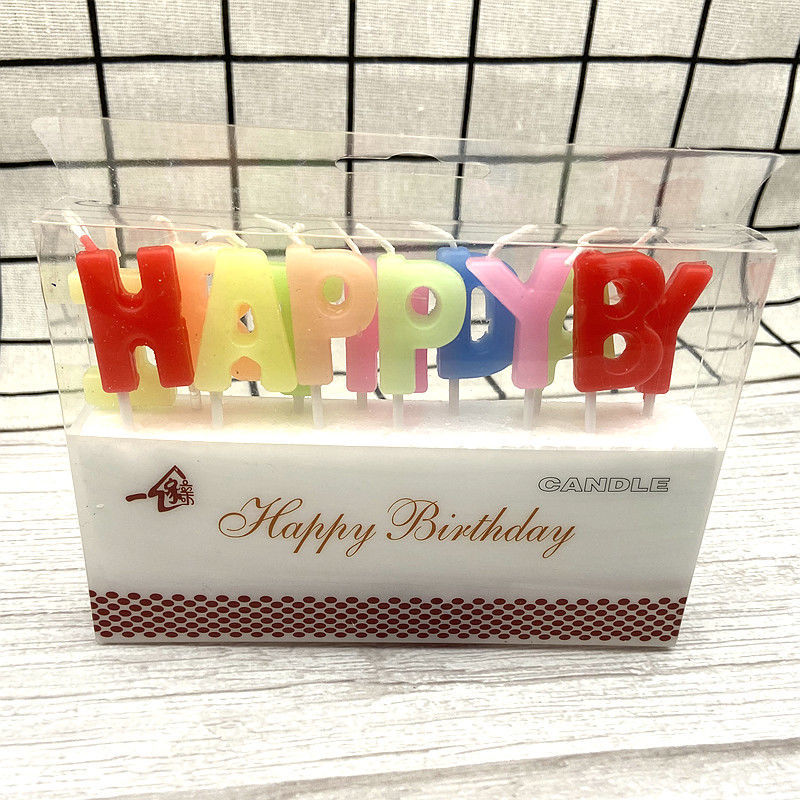 生日快乐英文字母蜡烛蛋糕用创意蜡烛网红金色happybirthday装饰 金色