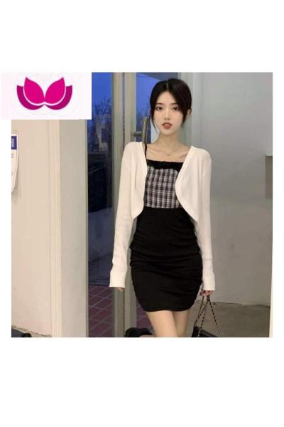 七斓2022年新款法式桔梗炸街甜辣风修身吊带连衣裙子套装女