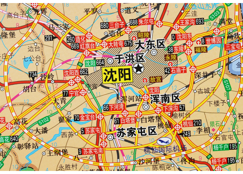 4x1米a面沈阳城市地图b面辽宁省图高清防水覆膜附大连阜新鞍山