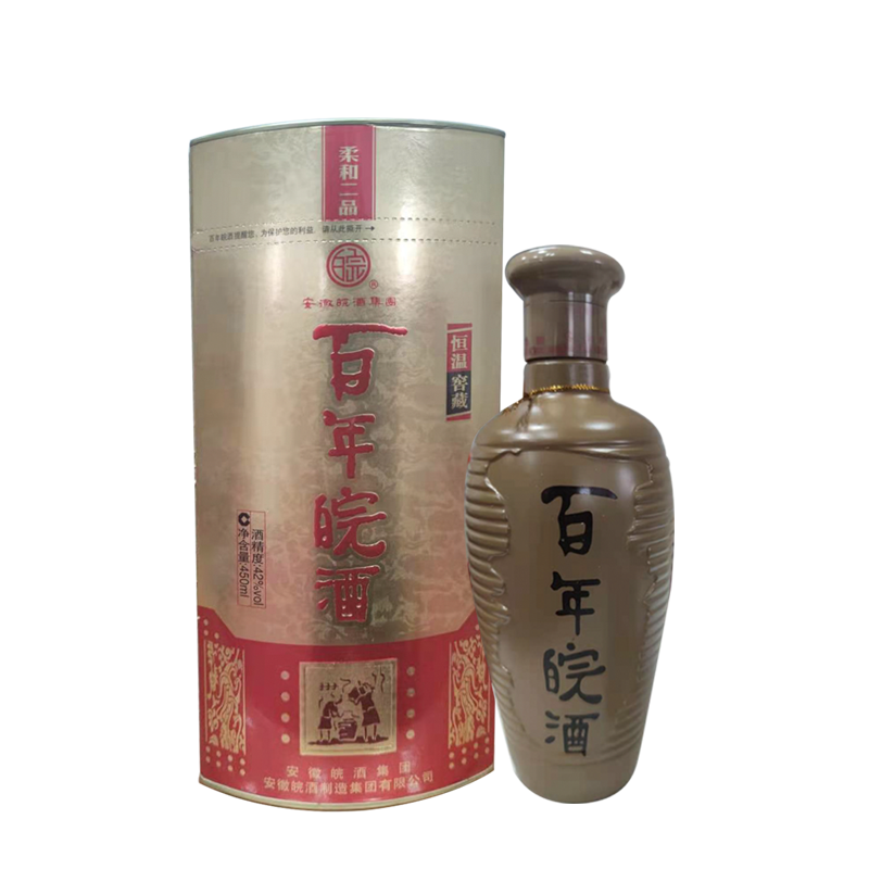 42度百年皖酒柔和二品浓香型白酒450ml6