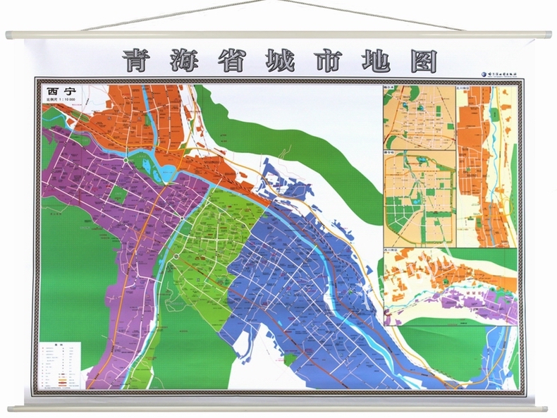 4米x1米青海省地图挂图 附格尔木 德令哈 北川街区 西川街区地图