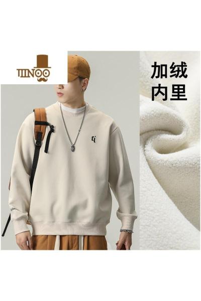 YANXU男士卫衣男款圆领潮牌男装2023新款男款长袖上衣秋季无帽春装