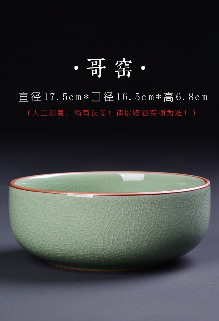 盆陶瓷大号古典无孔创意铜钱碗莲盆水培植物花盆水仙盆哥窑大花盆容器