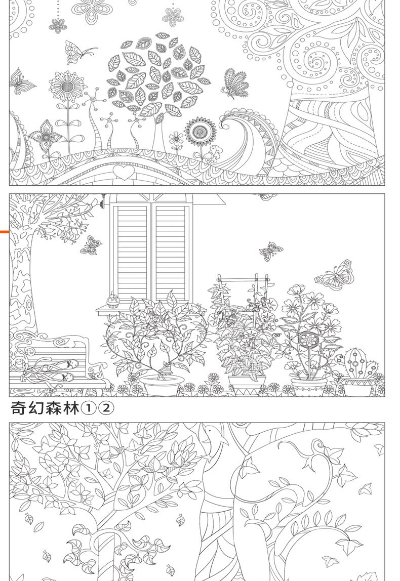 zc神秘花园填色书8册成人解压涂色书奇幻森林手绘填色书神秘花园秘密