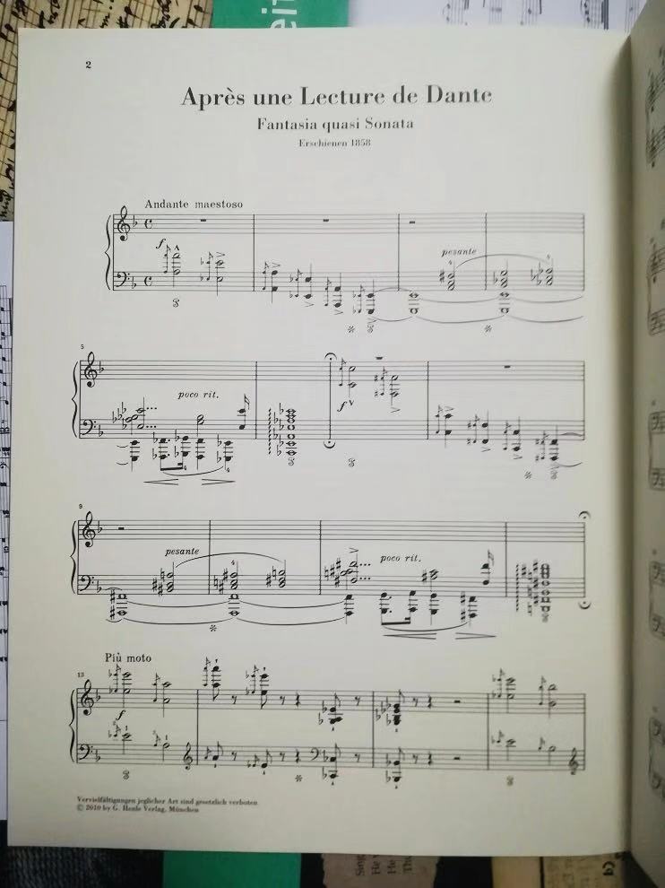 亨乐原版乐谱李斯特但丁幻想奏鸣曲钢琴独奏带指法lisztapresune