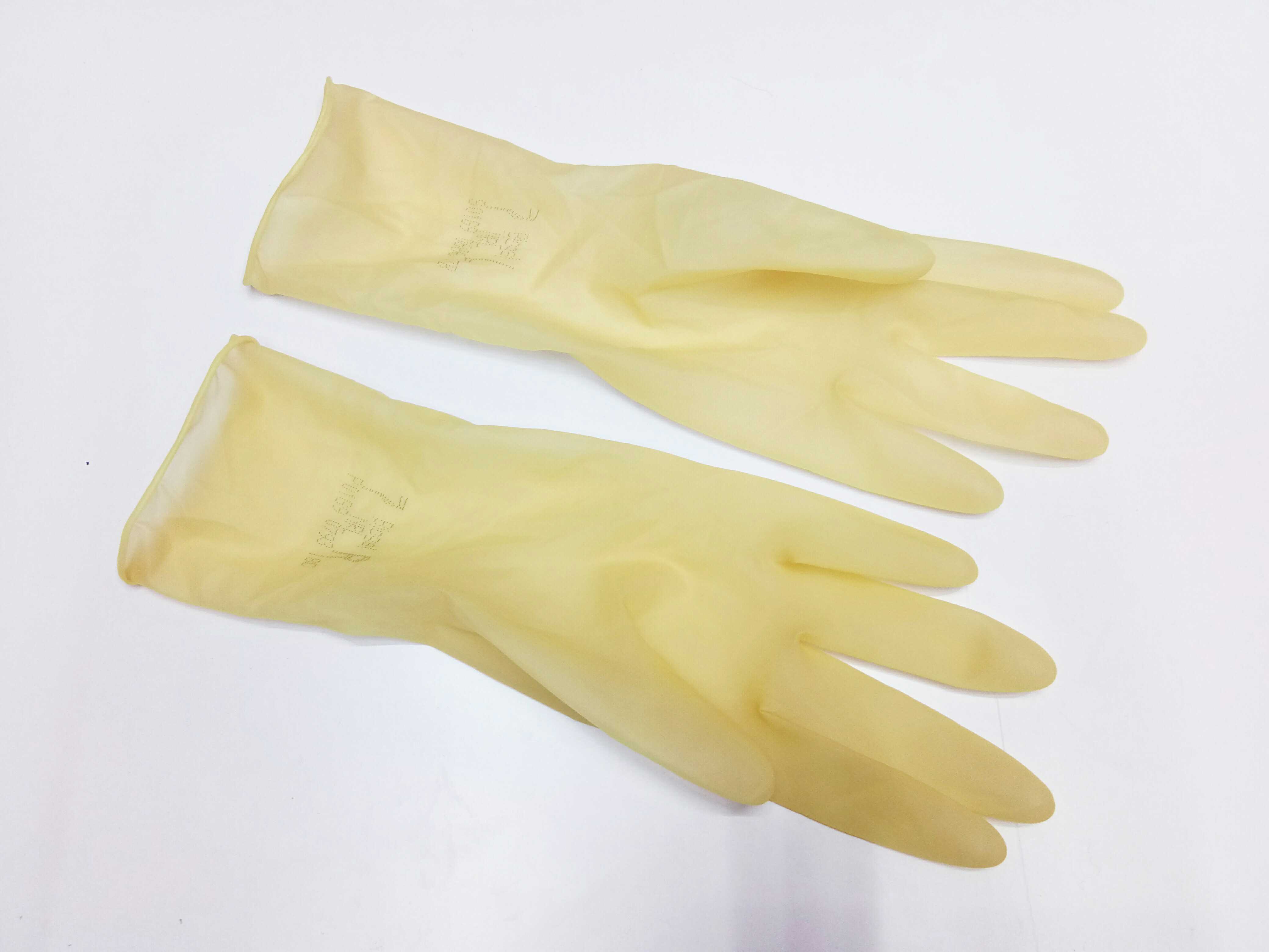 一次性橡胶手套a级一次性米黄牛筋手套橡胶乳胶分左右手手套无粉水产