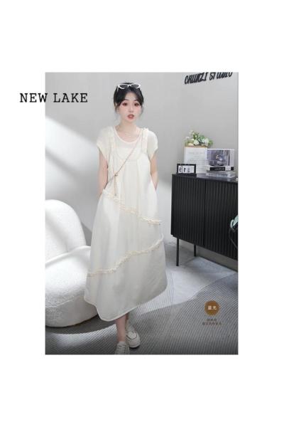 NEW LAKE夏装搭配一整套2024新款高级感韩剧茶系穿搭初恋清纯奶甜背带裙