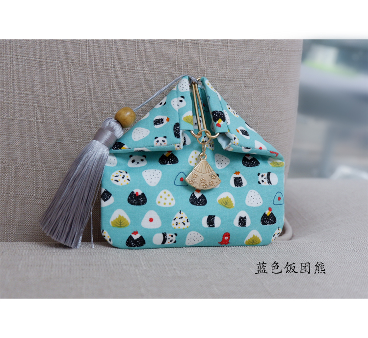 手工定制和风零钱包迷你小包小布包硬币包扇形口金包饭团口金包 深