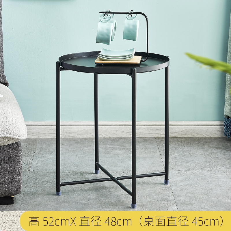北欧铁艺小茶几床头圆桌子简约古达茶几桌小户型客厅家用沙发边几角几