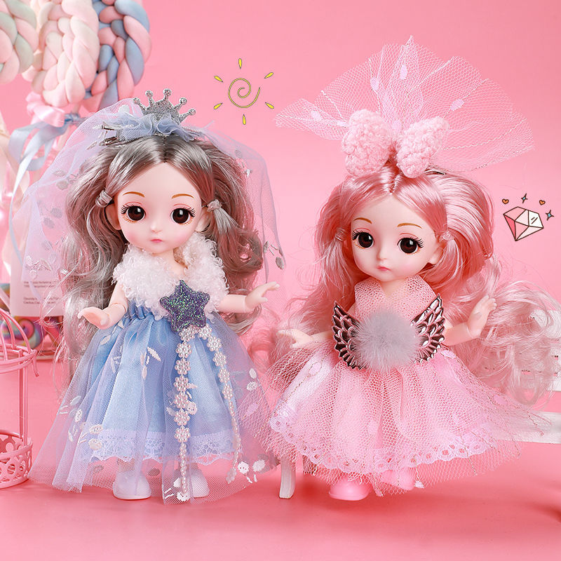 17厘米洋芭比娃娃套装女孩儿童公主宝宝可爱bjd玩具偶衣服礼物布闺蜜2