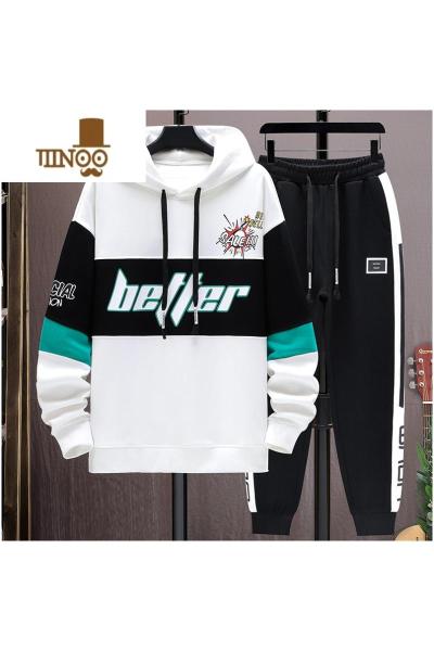 YANXU青少年款卫衣男孩初中高中套装潮流帅气大童春装外套