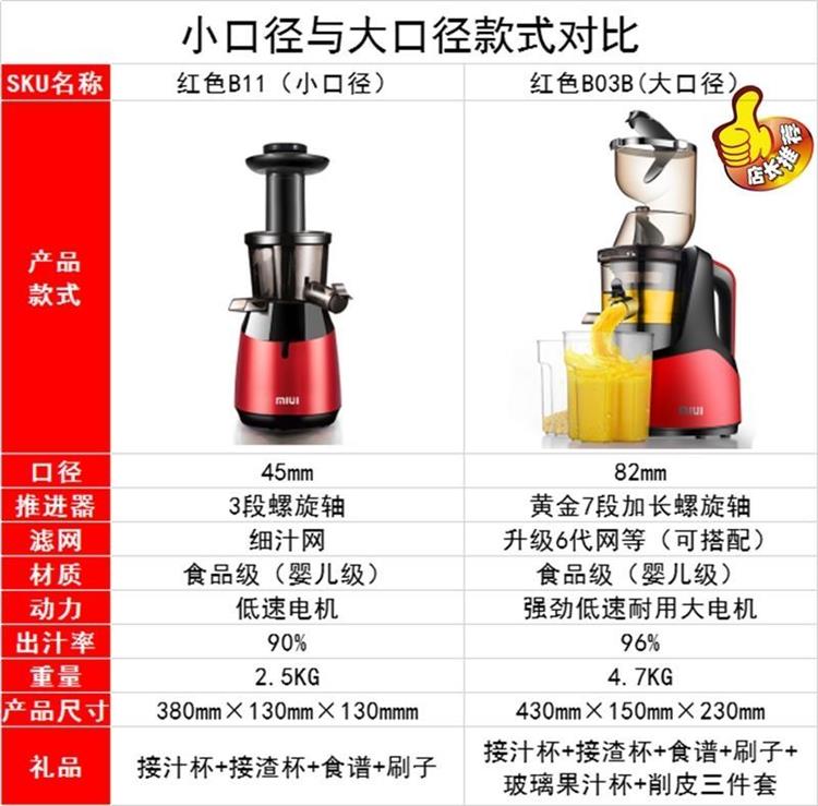 榨汁机果汁机家用全自动榨果机蔬菜水果渣汁分离原汁机炸果机红02b
