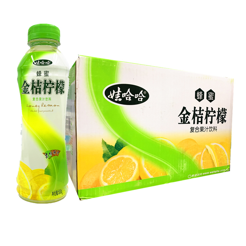 娃哈哈金桔柠檬饮料500ml15瓶装蜂蜜复合果汁饮品