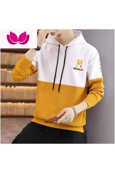 七斓春装ins连帽长袖卫衣男士潮流外套2023年春季新款初中学生上衣服