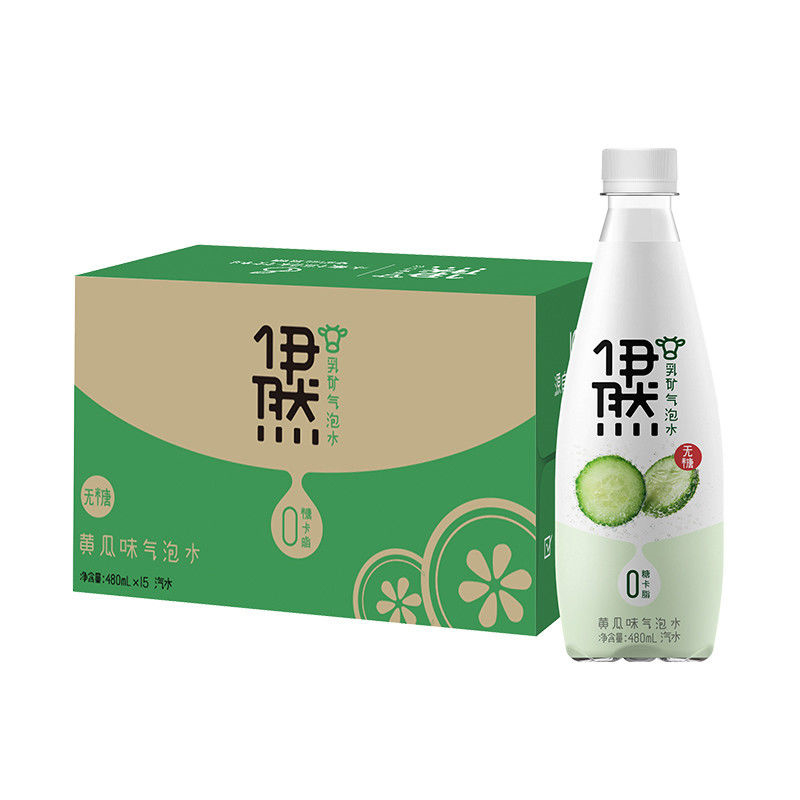 伊利伊然乳矿气泡水黄瓜芒果百香果味饮料480ml615瓶0糖0卡0脂