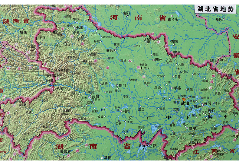 湖北省地图挂图 1.1*0.