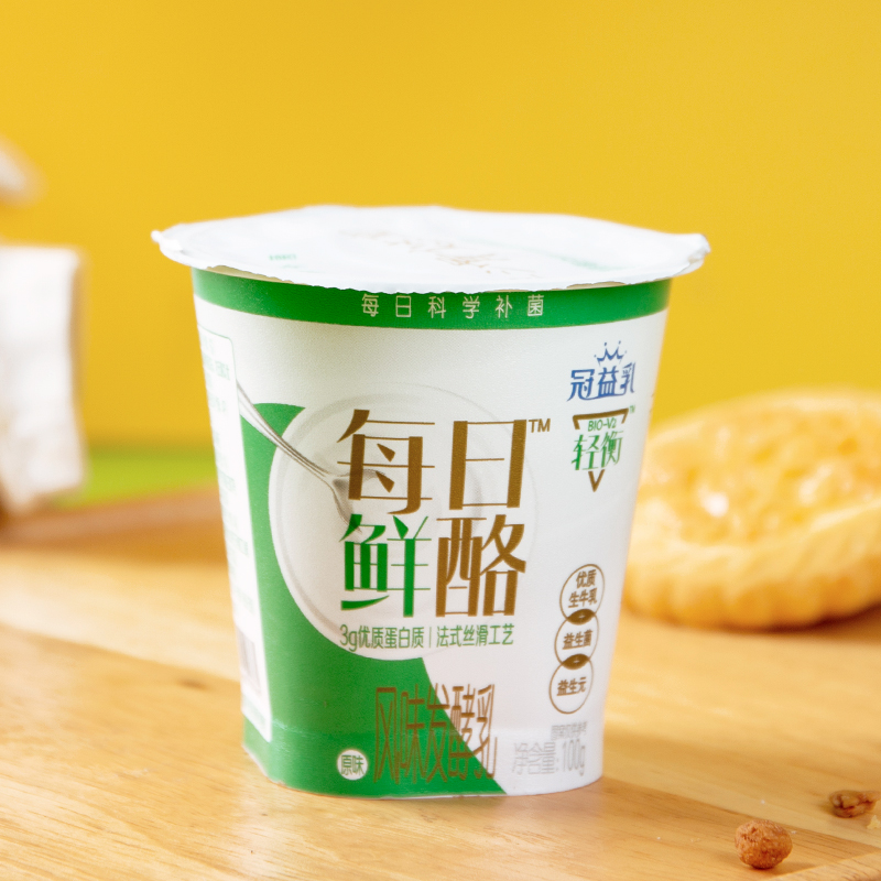 蒙牛冠益乳轻衡每日鲜酪风味发酵乳原味杯装酸奶