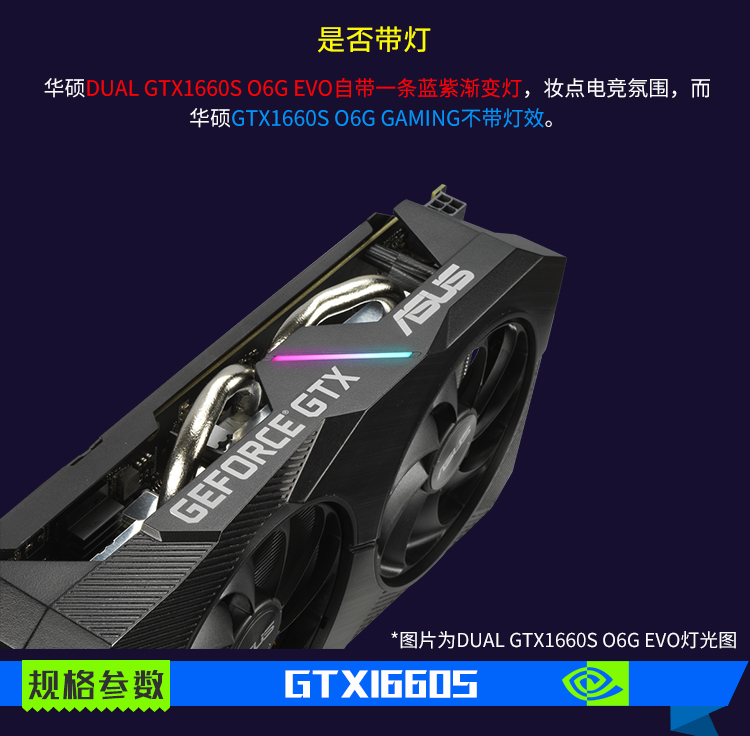 华硕asusgtx1660so6ggaming冰骑士显卡双轴流风扇大散热片游戏电竞